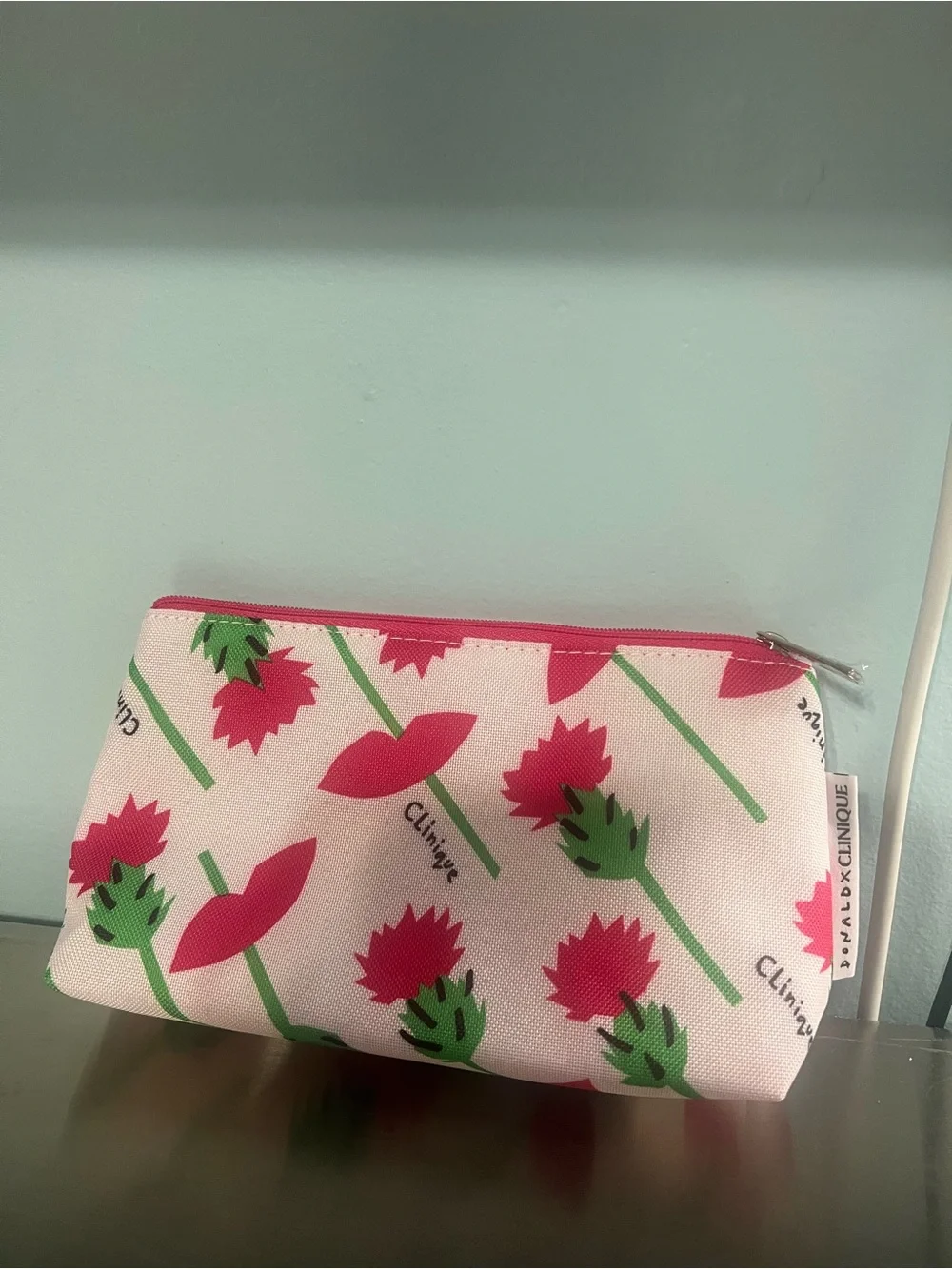 Clinique Lipstick, Mascara & 2 Other Products & Flowered Pouch
